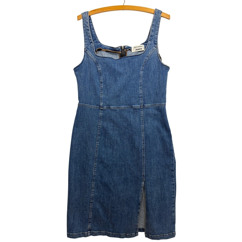 Reformation Jeans Darwin Denim Mini Dress Medium Wash Blue Size 10